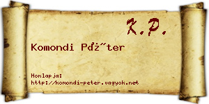 Komondi Péter névjegykártya