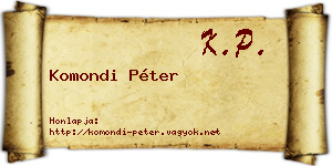 Komondi Péter névjegykártya