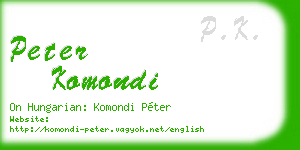 peter komondi business card